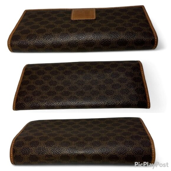CELINE Canvas Brown Macadam Long Wallet - Picture 15 of 16